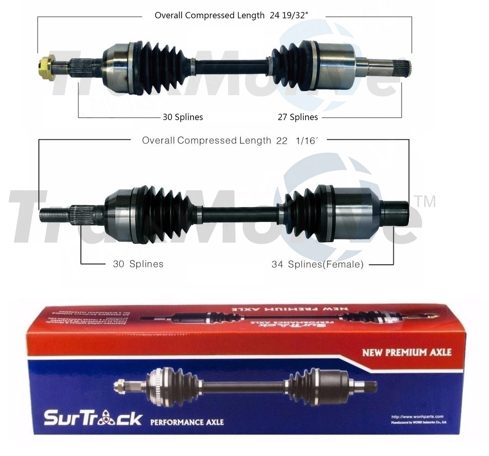 Set of 2 Front CV Axle Shafts for Chevrolet Equinox Pontiac Torrent (2005–2009)