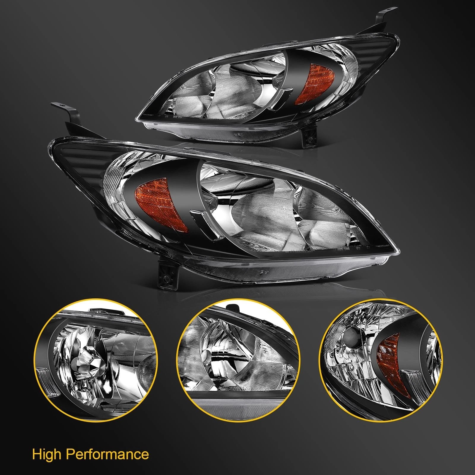 Headlight Assembly for Honda Civic (2004–2005) Clear Left + Right