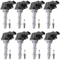 Set of 8 Ignition Coils & Iridium Spark Plugs for Mercedes W211 W221 V8