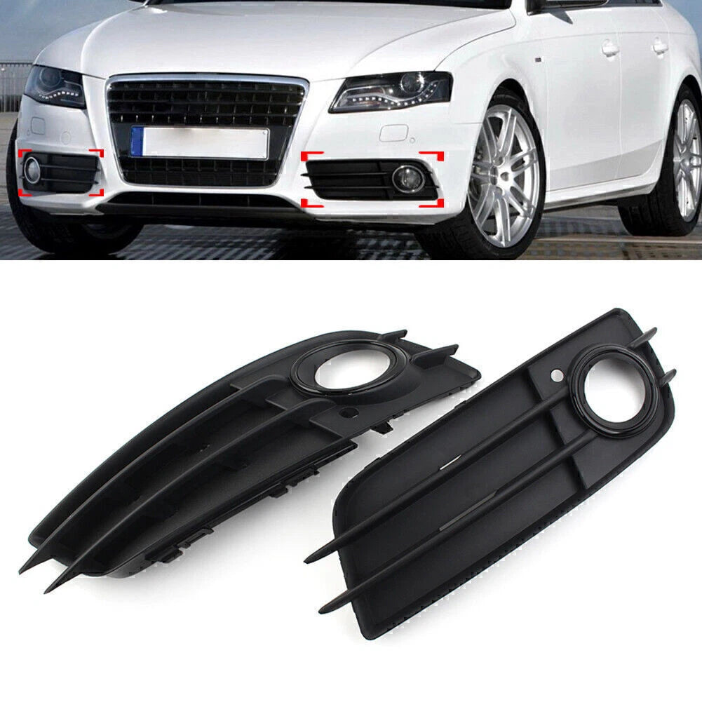 1 Pair Fog Light Grille Cover for Audi A4 B8 S4 (2008–2012)