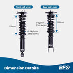BFO Coilover Strut Shocks for Infiniti G37 Sedan/Coupe RWD (2008–2011)