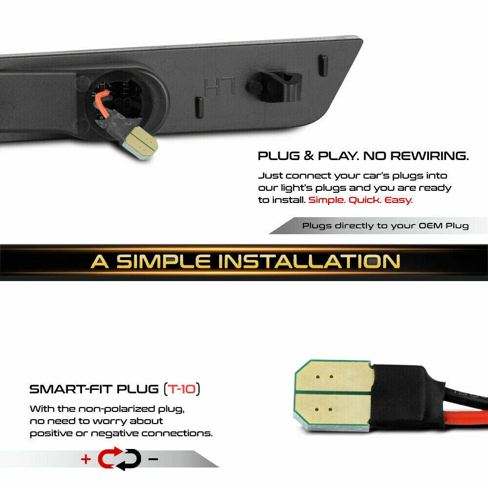 Smoked Lens LED Front Side Marker Lamps for Chevy Camaro (2010–2015)