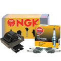NGK HEI Ignition Coil & 4 GPower Platinum Spark Plugs for Ford Probe (1989–1992)