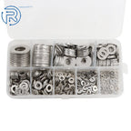 Set of 600 Flat Washers 304 Stainless Steel Assortment Kit
