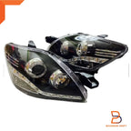 Black Projector LED Ring Headlights for Toyota Yaris Sedan (2007-2012)