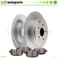 Set of 4 Rear Slotted Brake Pads and Rotors for Acura MDX, Honda Pilot (2003–2020)