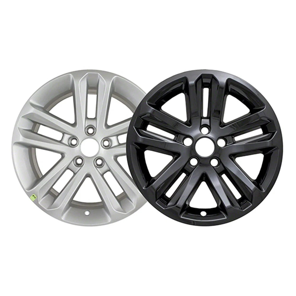 Wheel Skins Set of 4 Gloss Black 18 Inch 5 Split Spoke for Ford Explorer (2011–2017)