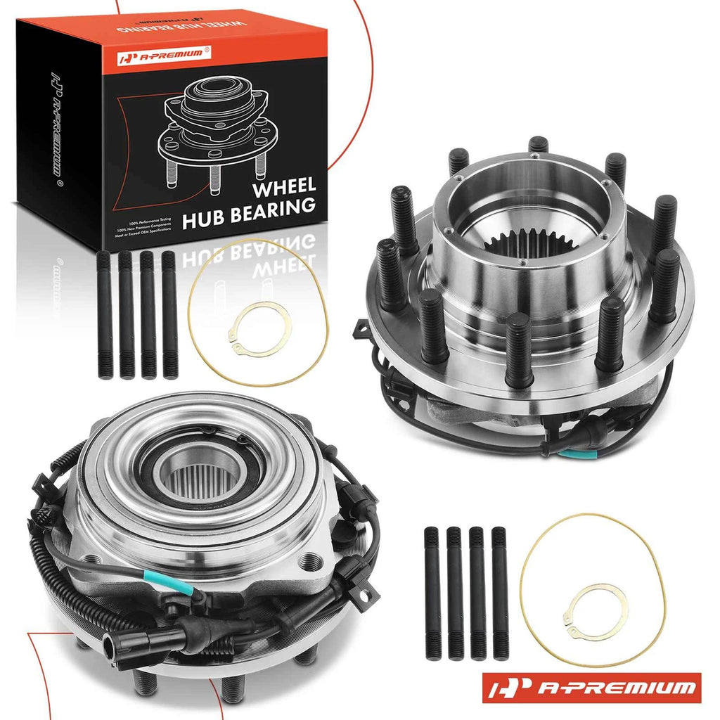 2X Front Wheel Hub & Bearing Assembly w/ ABS for Ford F-450 Super Duty (2008–2019)