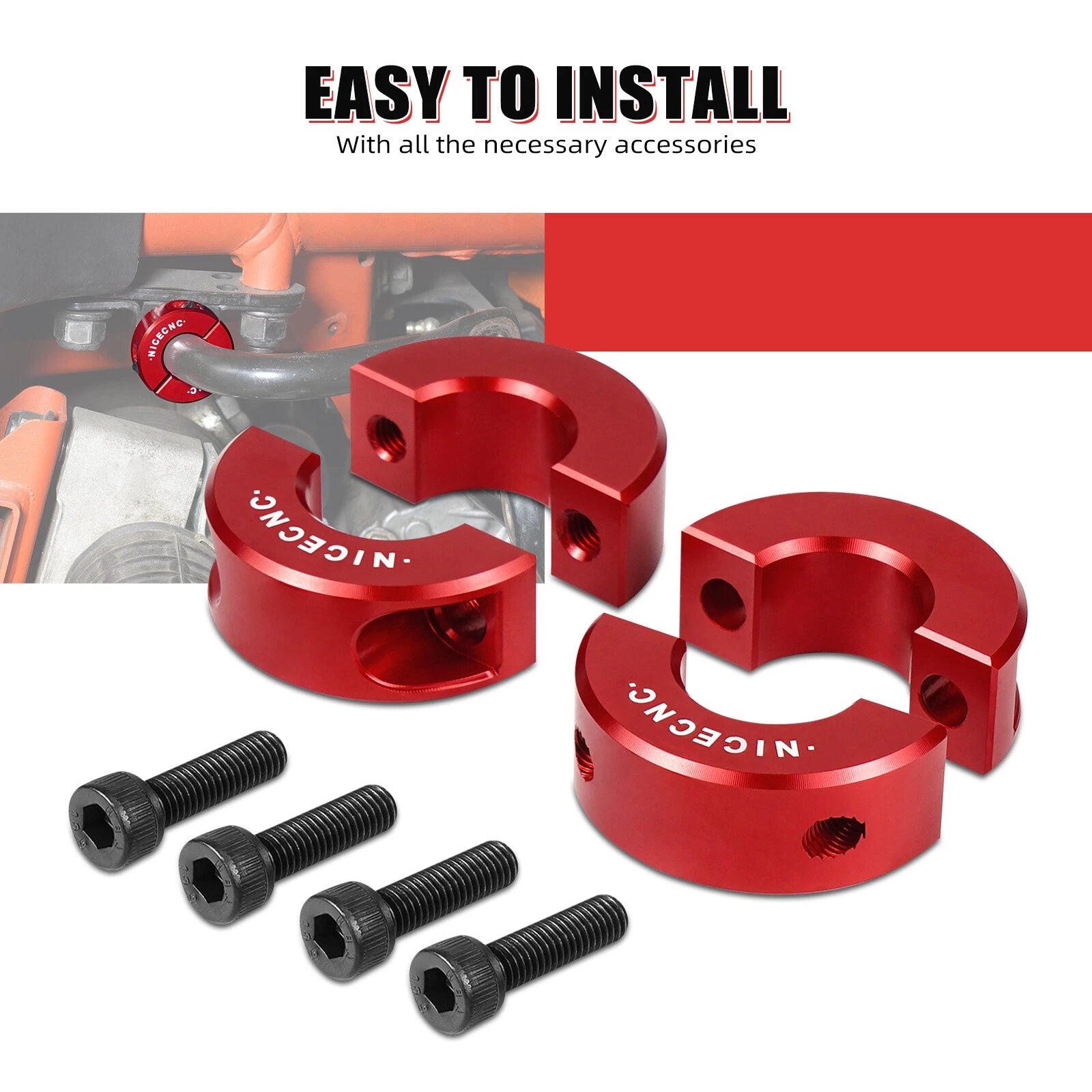 Front Sway Bar Clamping Collars for Can-Am Maverick X3 Max RR R (2018–2021)