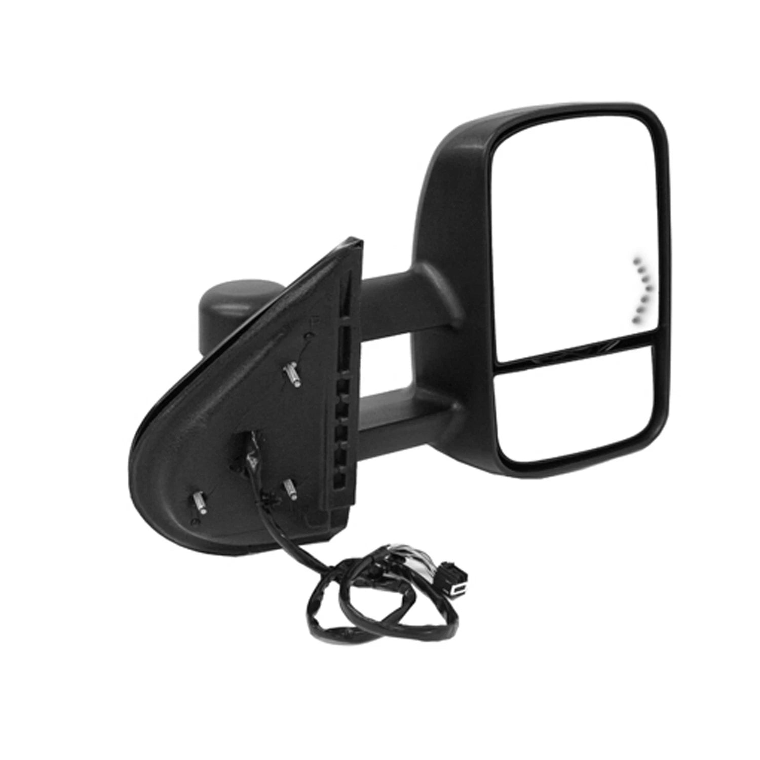 Replacement Black Textured Passenger Side Power Door Mirror w/Heated Glass
