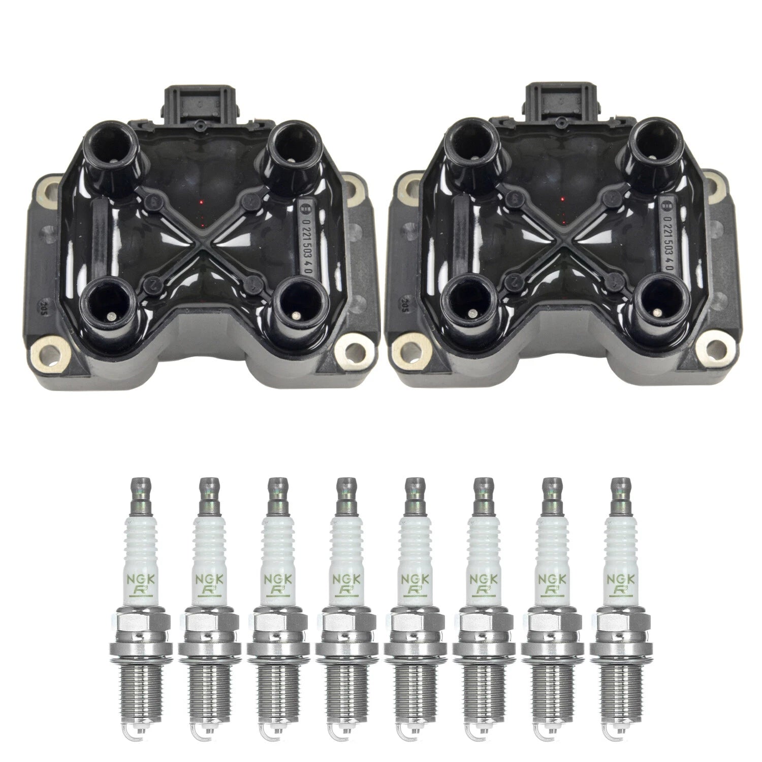 2 Ignition Coils & 8 V-Power Spark Plugs for Lagonda Range LS400 V8