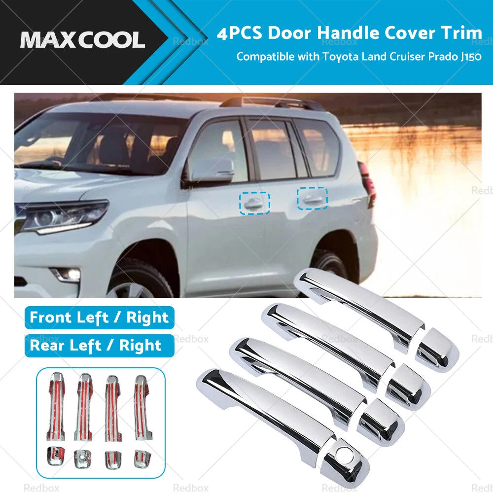 Chrome Door Handle Cover Trim for Toyota Land Cruiser Prado (2009–2023)