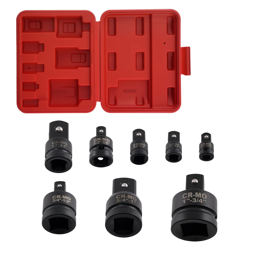 Set of 8 Socket Adapter Drive 1/4 3/8 1/2 3/4 Impact Reducer CR-MO Steel