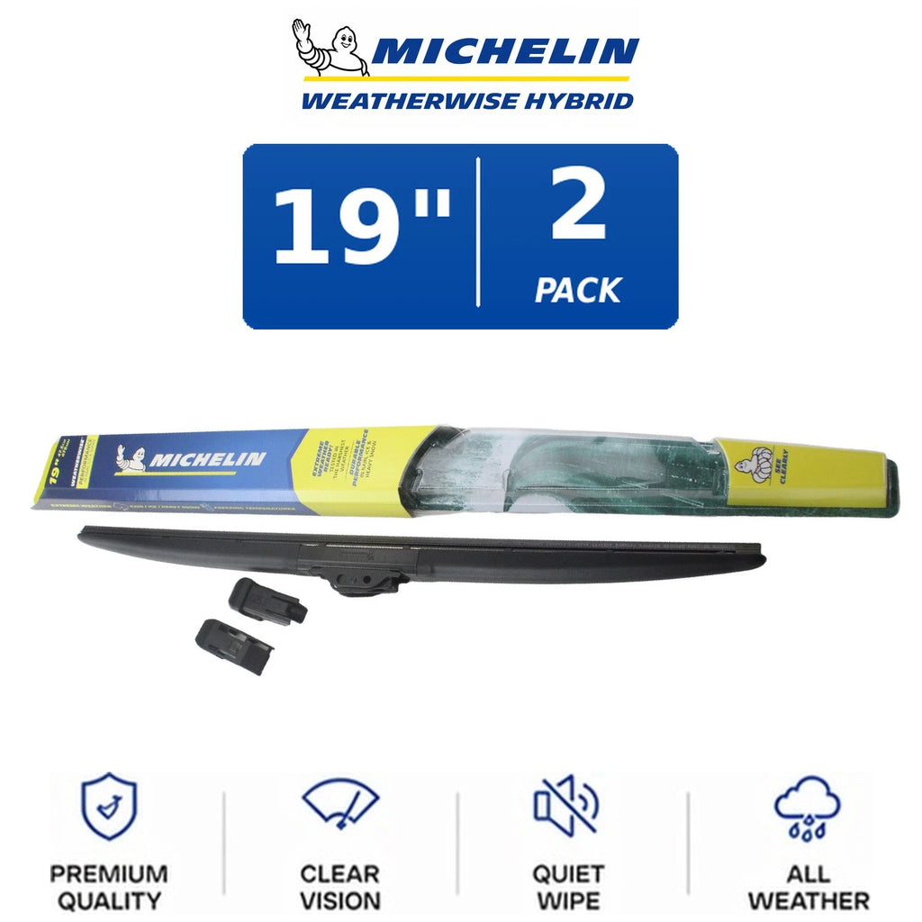 Set of 2 Michelin WeatherWise Hybrid Wiper Blades 19" for All Vehicles