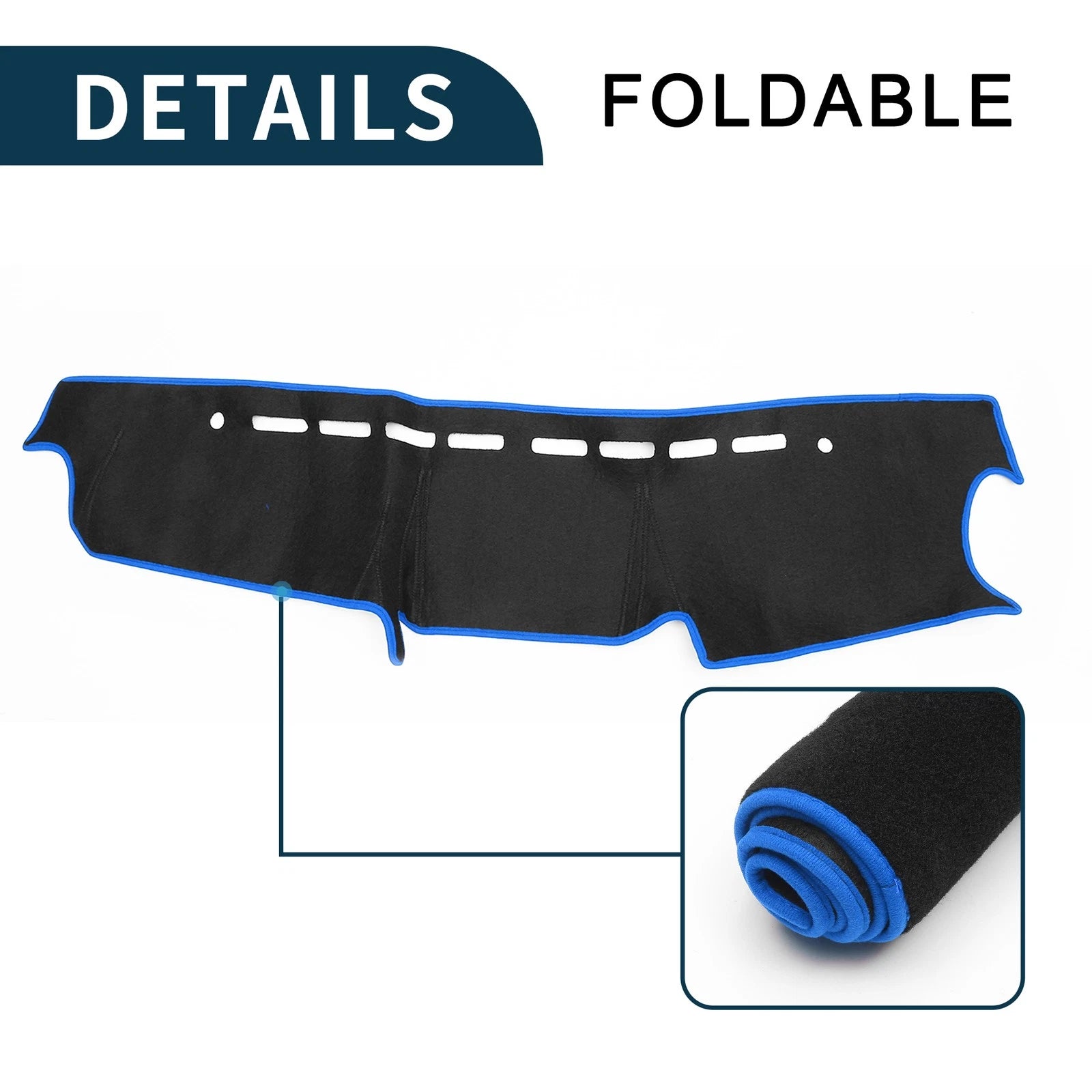Dashboard Dash Cover Mat for Suzuki Jimny JB64 JB7 (2018–2024) Black Blue