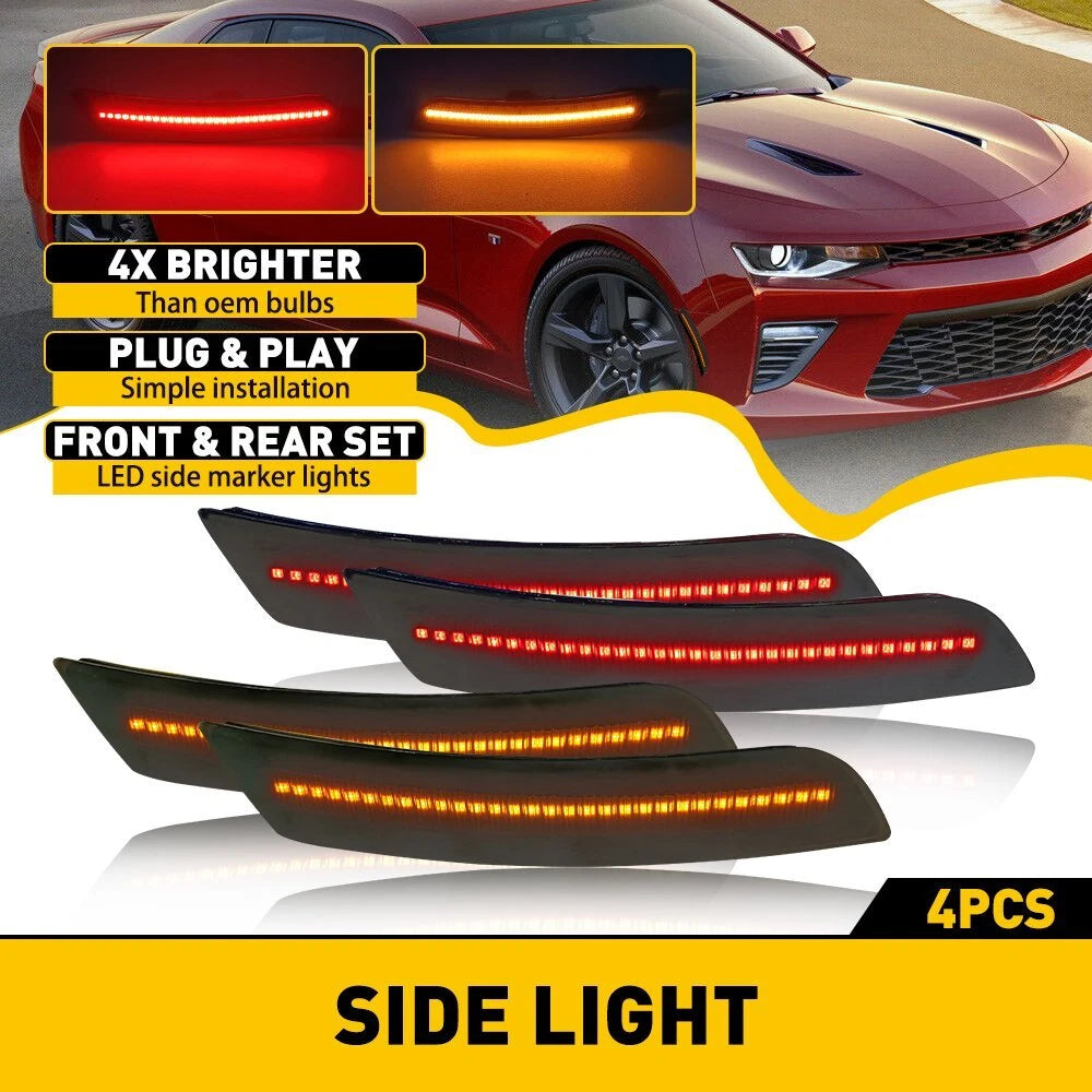 Set of 2 LED Bumper Side Marker Lights for Chevy Camaro (2016–2021)