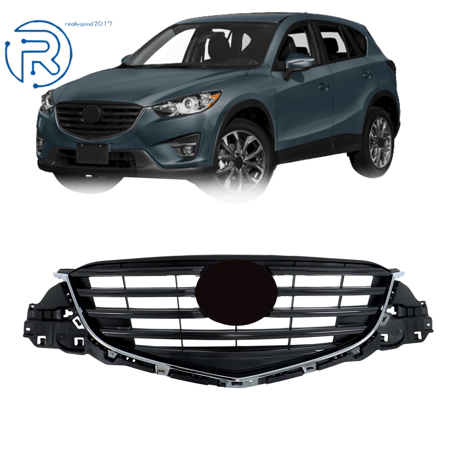 Front Grille Assembly for Mazda CX-5 (2015–2016) Gray Slats