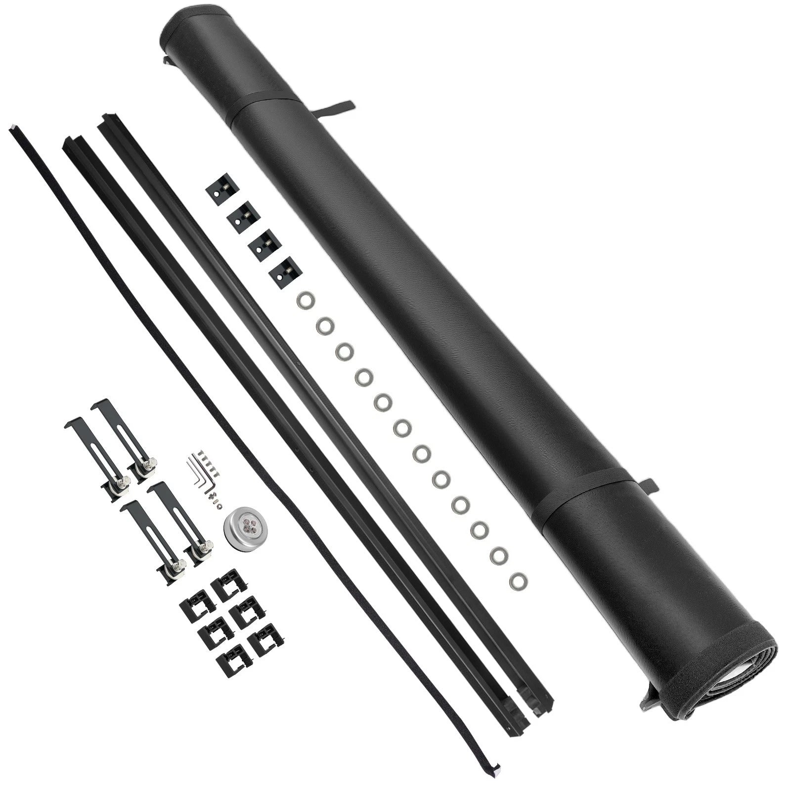 Tonneau Cover 6.7ft Bed Soft Vinyl Roll Up for Nissan Titan 16-2024 W/LED Lamp