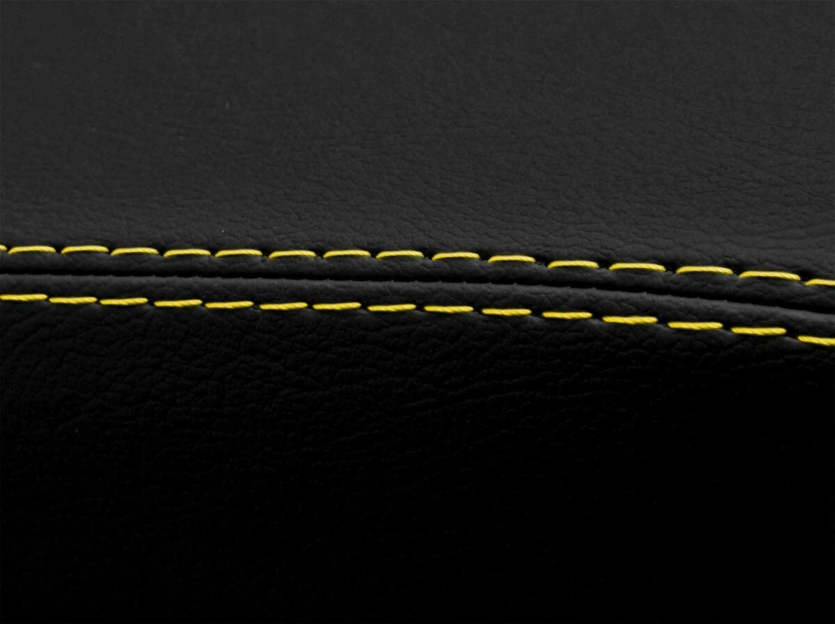 Leather Console Lid Armrest Cover for Toyota Camry (2002–2006) Yellow Stitch