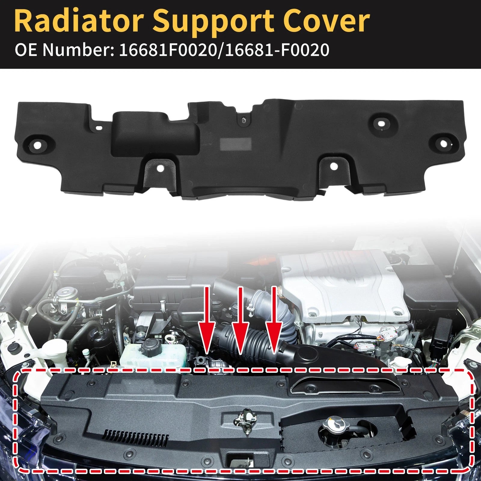 Radiator Support Cover for Toyota RAV4 (2019–2022) No. 16681F0020/16681-F0020