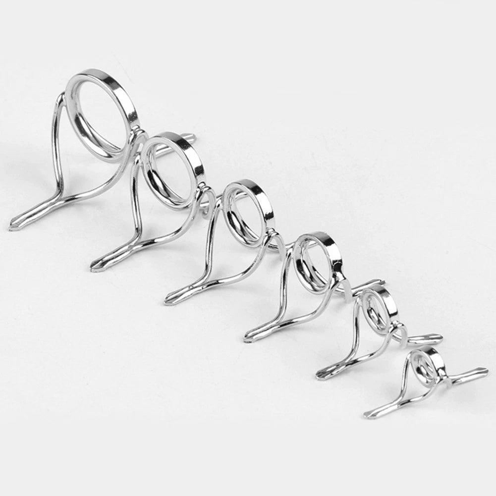 Fishing Rod Guides Set of 7 - Wear-resistant Silver Tackle