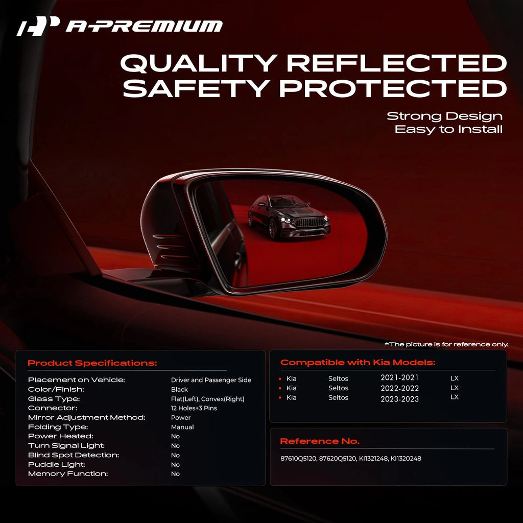 Pair Power Mirrors for Kia Seltos (2021-2023)