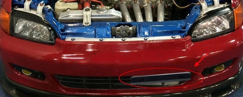 Front Bumper License Plate Mount Bracket Relocator for Universal Fit (2000–2023)