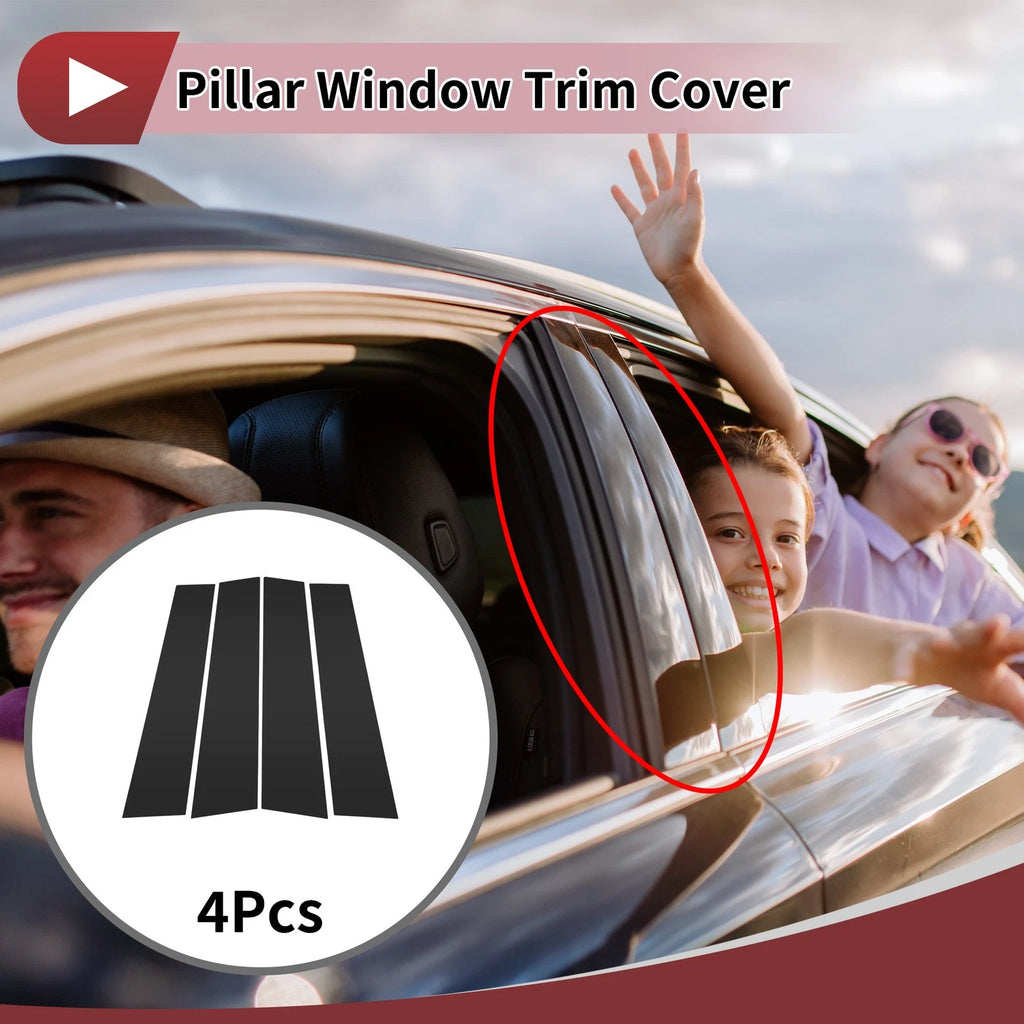 Set of 4 Car Door Pillar Window Trim for Toyota Yaris Cross (2020–2025) Black