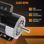 Electric Motor 5 HP 1Phase 230V 3450 RPM 143T 7/8'' Shaft