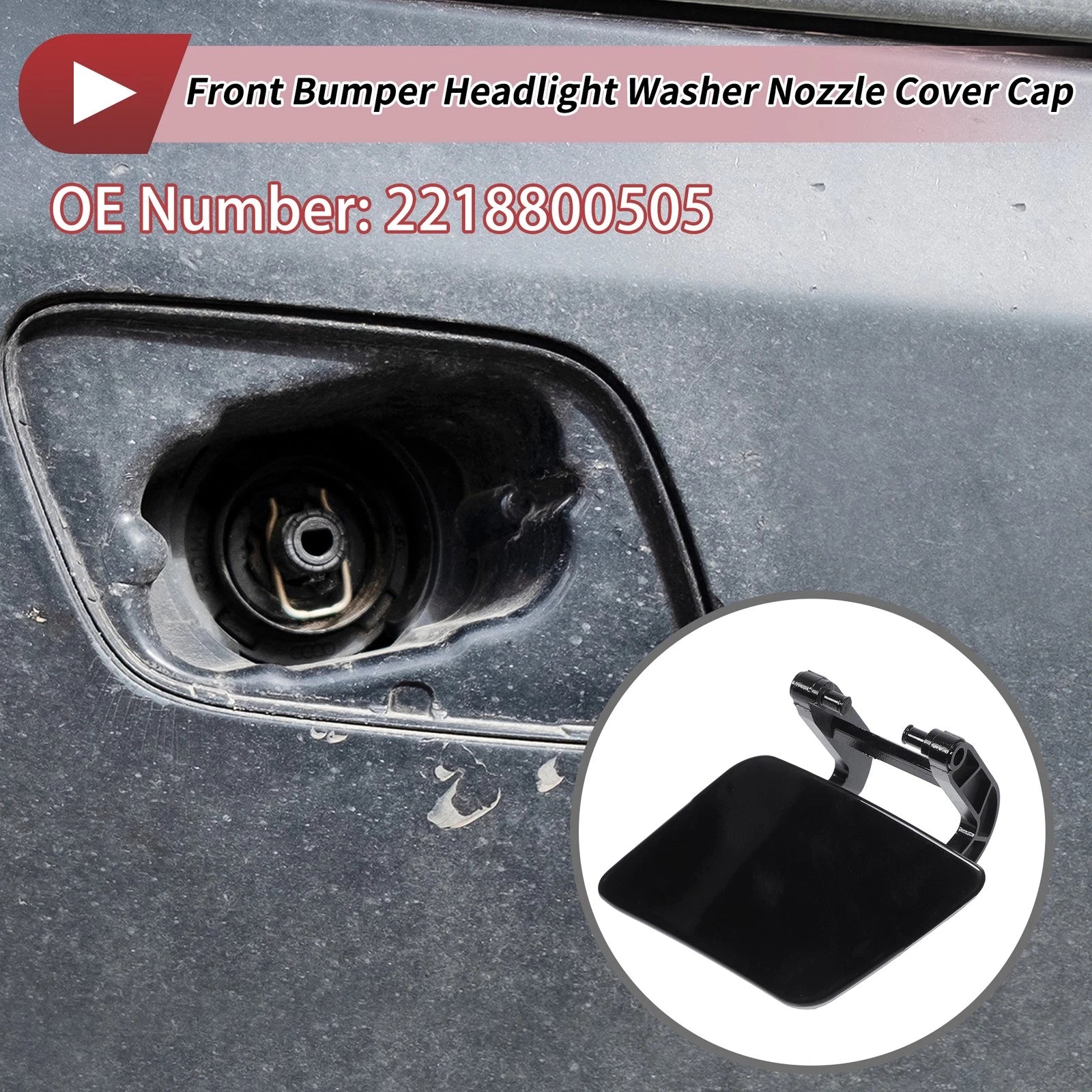 Headlight Washer Nozzle Cover Cap for Mercedes-Benz (1 Pcs)