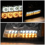 LED DRL Tube Chrome Amber Side Headlights for Tahoe Suburban (2007–2014)
