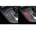 Red Gear Shift Panel Side Buttons Cover Trim for BMW 1 2 3 4 Series (2012-2020)