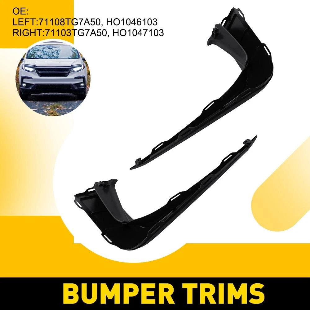 Front Upper Bumper Cover Molding Trims for Honda Pilot (2019–2022) LH+RH