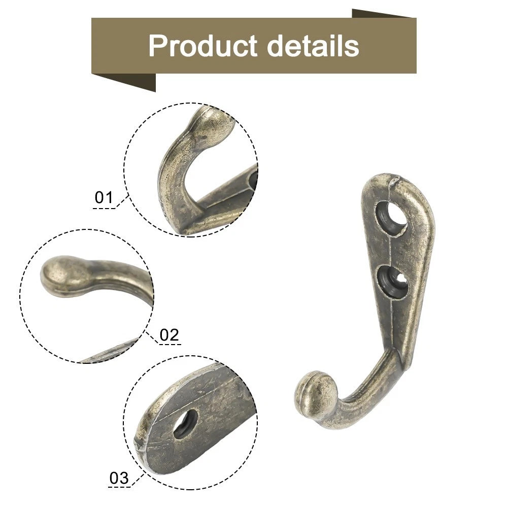 10pcs Coat Hooks for Vintage Rustic Towel Hook Robe Kit (Cast Iron)