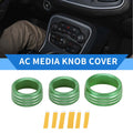 3X AC Media Tune Switch Knob Cover Ring for Dodge Challenger (2015–2019) Green