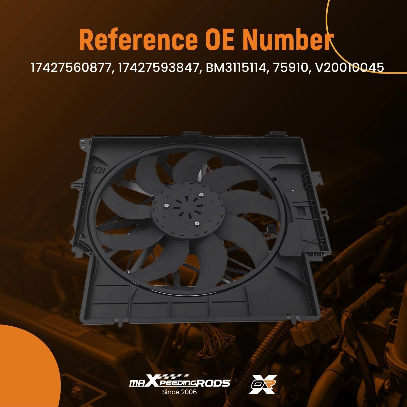 Radiator Cooling Fan Assembly for BMW X3/X4 L4/L6 2.0L/3.0L (2011–2018) 17427560877