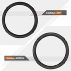 Steering Wheel Cover for Universal Fit (14.5-15") Black Carbon Fiber Red Stitching