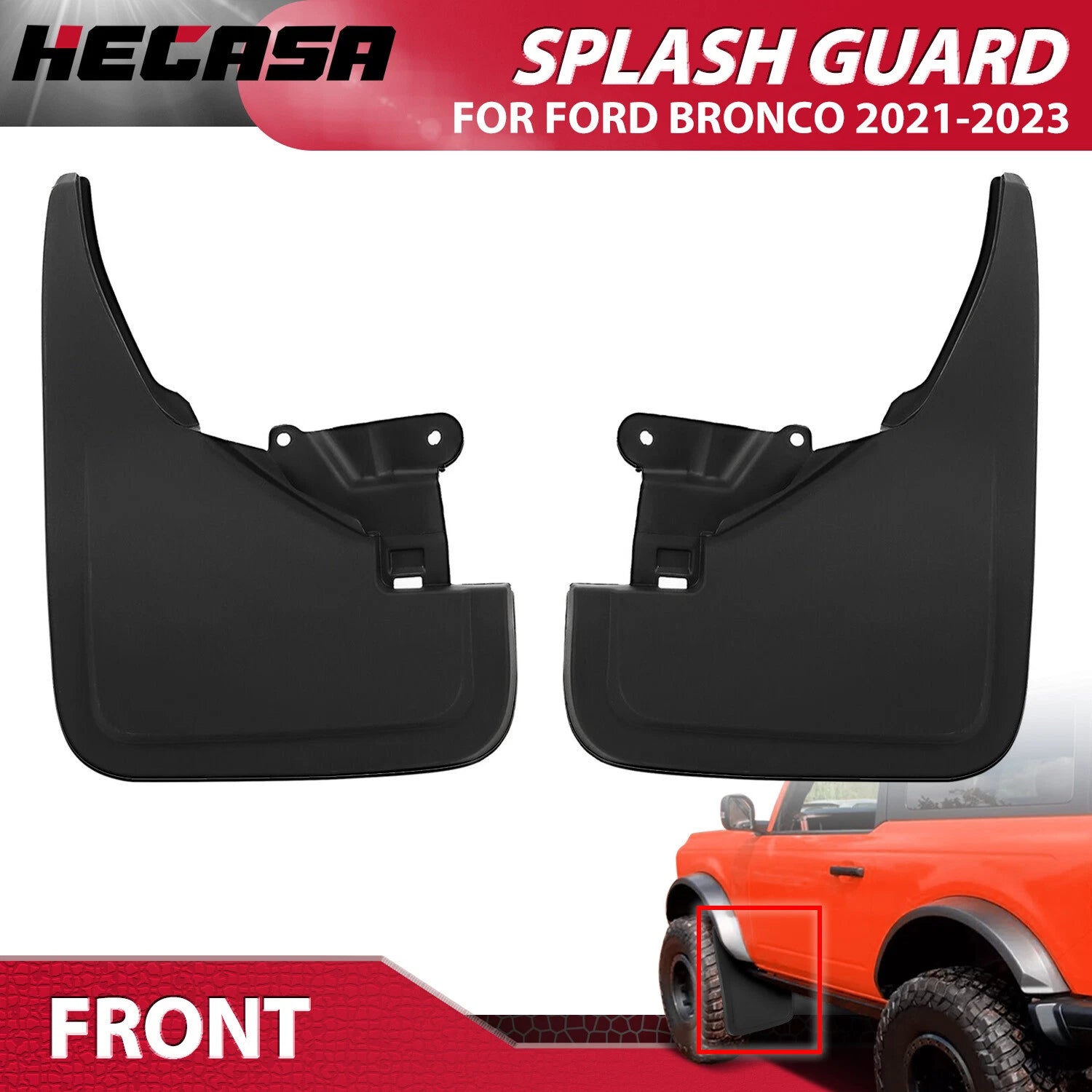 Set of 2 Front Mud Flaps for Ford Bronco (2021–2024)