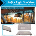 2Pcs Sun Visor Left + Right Side Grey for Nissan Tiida (2004–2011)