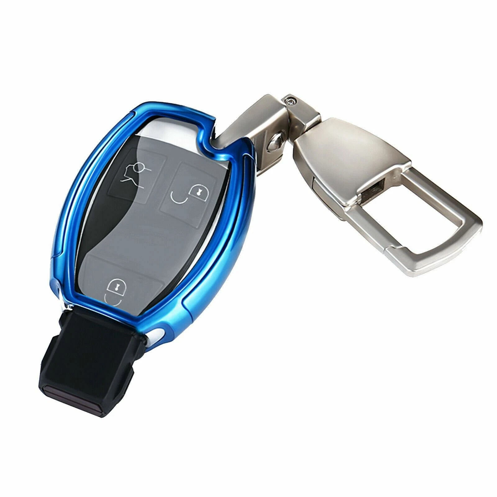 Blue TPU Smart Key Full Protect Cover for Mercedes-Benz C E S M GLK (2013-2020)