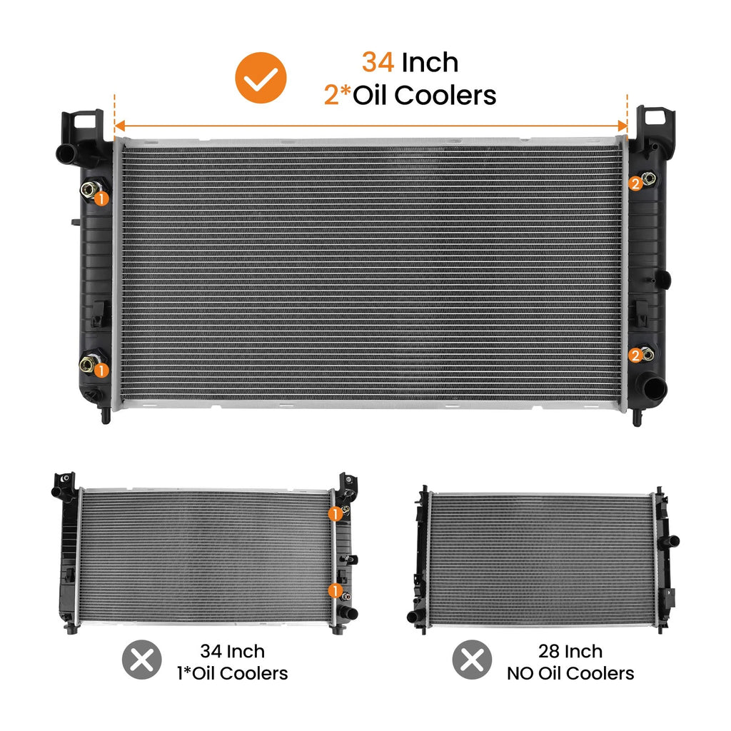 Radiator for Cadillac Escalade ESV, Chevrolet Silverado 1500 HD (2001-2014)