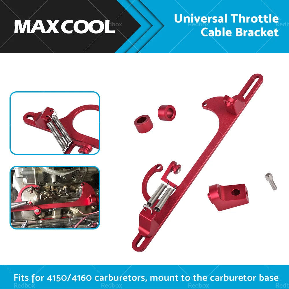 Throttle Cable Carb Bracket for Holley 4150 4160 (Billet Aluminum Red)