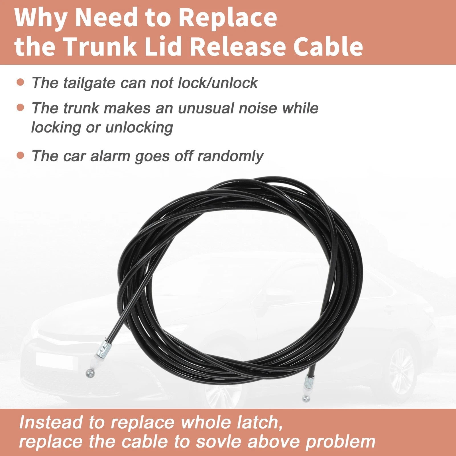 Trunk Release Cable No.6460706191 for Toyota Camry (2012–2017)