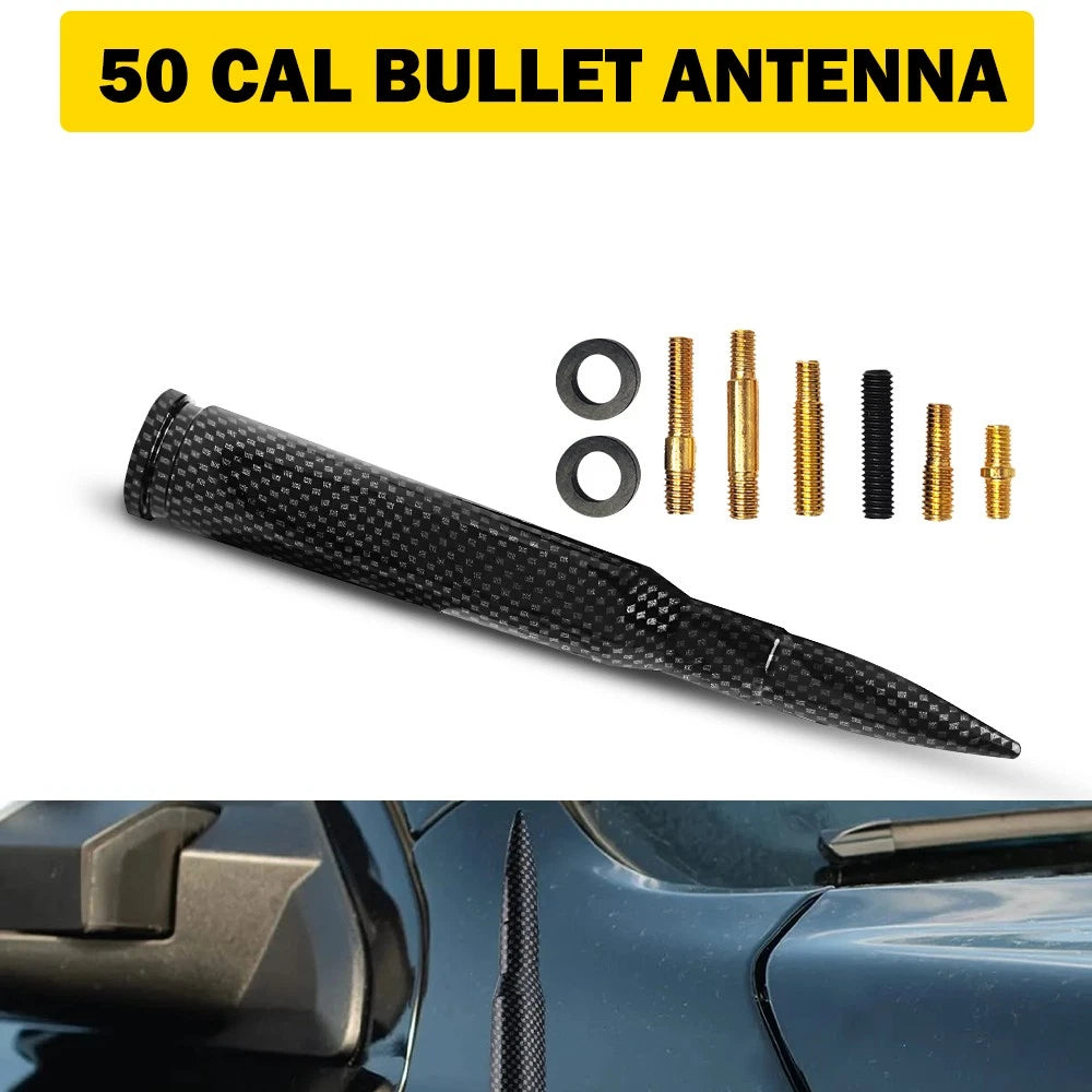 Carbon Fiber 50 Cal Bullet Antenna for Ford F150 F250 F350, Dodge Ram