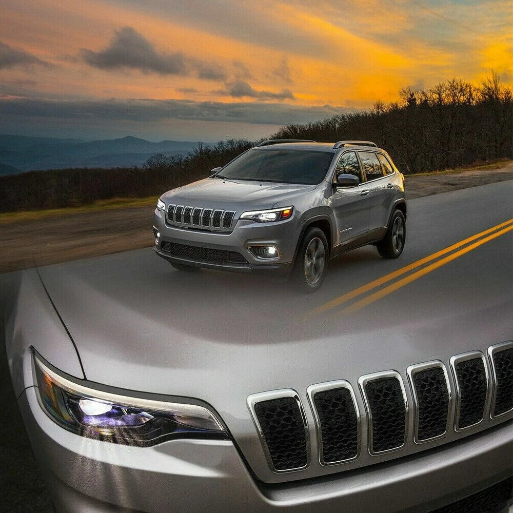 Chrome Black Front Mesh Grille Insert Frame for Jeep Cherokee (2019–2022)