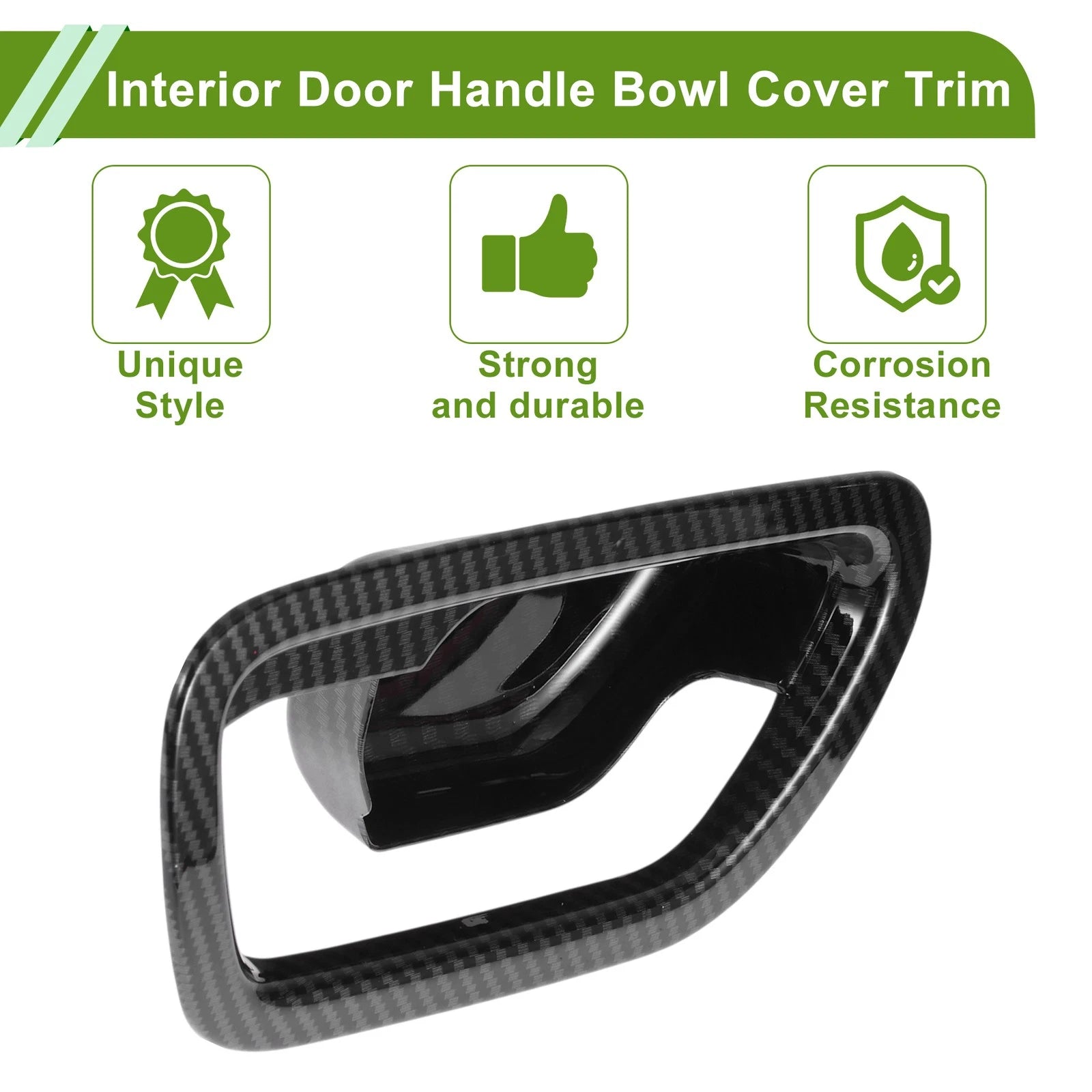 Interior Door Handle Bowl Cover Trim for Honda HR-V (2023–2025) Carbon Fiber Black