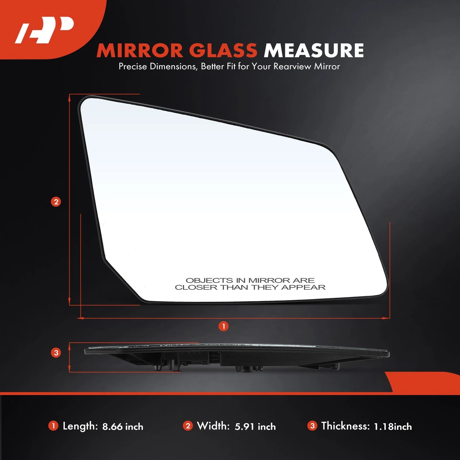 Heated Passenger Power Mirror Glass for Chevy Traverse (2009–2015)