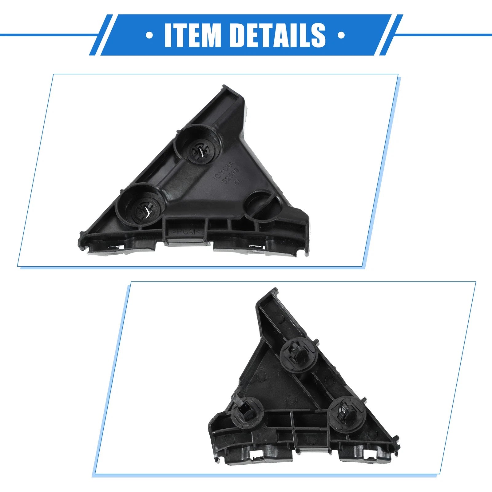 2X Bumper Mounting Support Bracket for Toyota Camry (2007–2011) Black