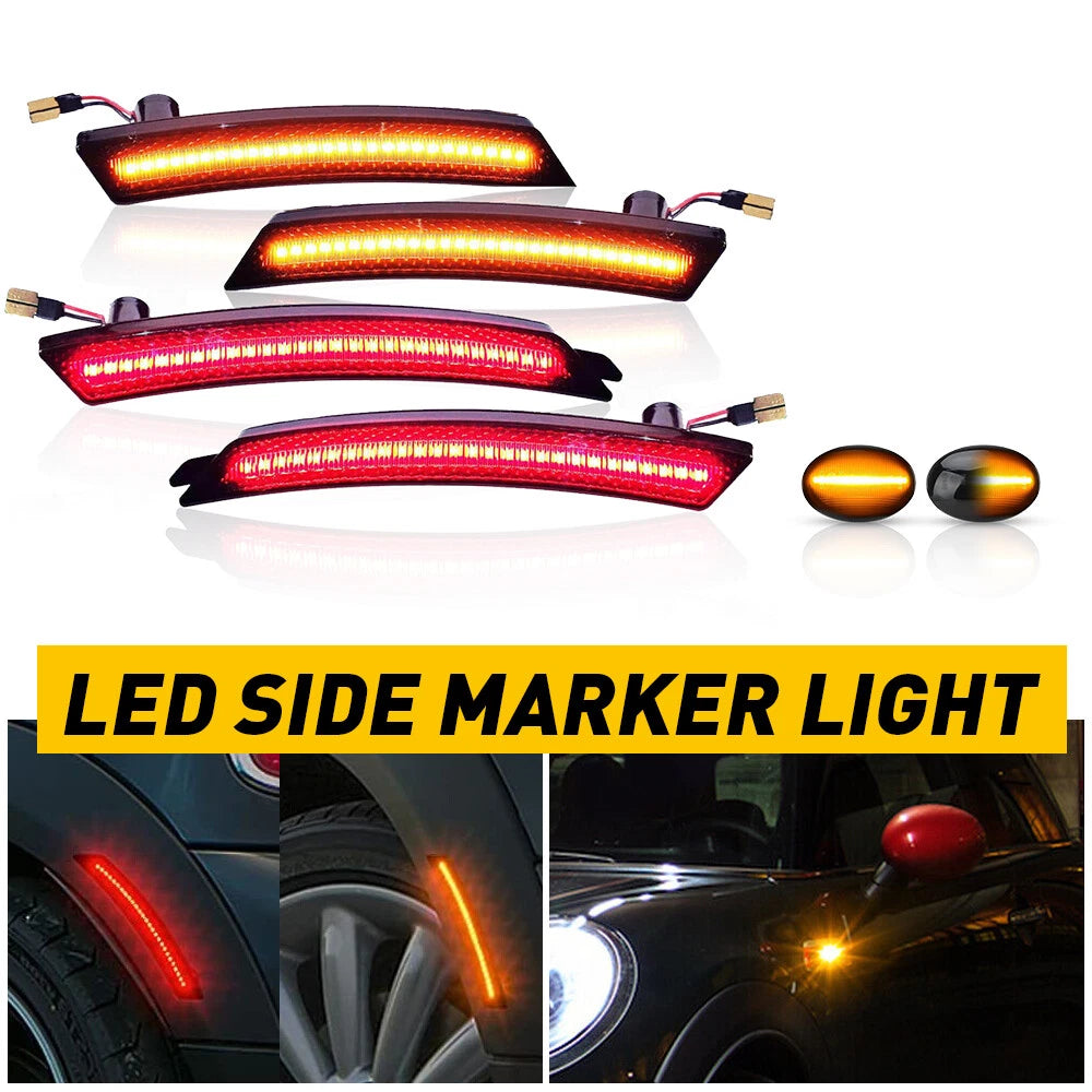 Set of 2 Front Rear LED Side Marker Lights for MINI Cooper R55 R56 R57 R58 R59