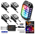 Set of 4 RGB LED Rock Lights for Truck ATV Off Road Vehicle (Waterproof)